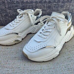 Dolce & Gabbana Men Sneaker White Bassa Vitello Nappato Daymaster Italy Size 8UK
